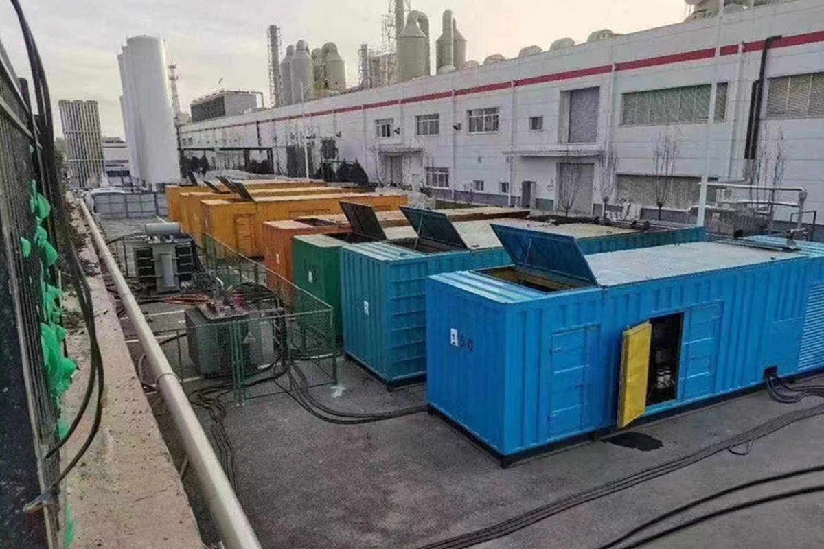 牟平发电机租赁施工现场